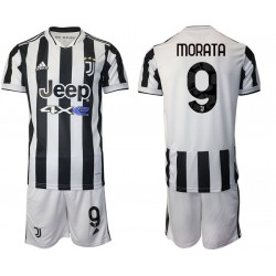 Camisola Juventus Alvaro Morata 9 Criança Equipamento Primeiro 2021-2022 Manga Curta